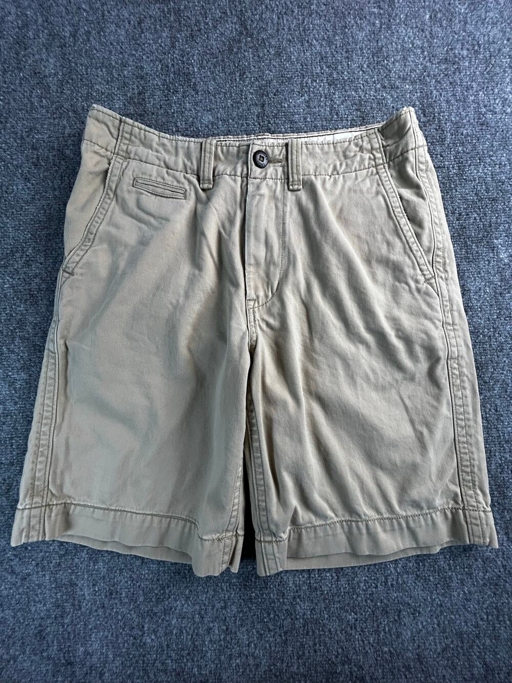 American Eagle Classic Chino Shorts Mens 32 Khaki Flat Front Casual Cotton - Picture 1 of 11